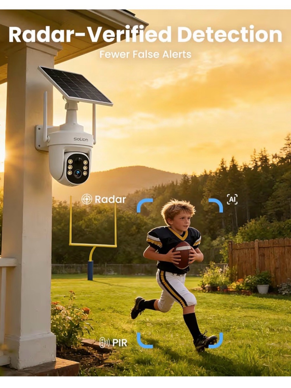 SOLIOM Solar Powered Outdoor Security Camera - White - Picture 4 of 12